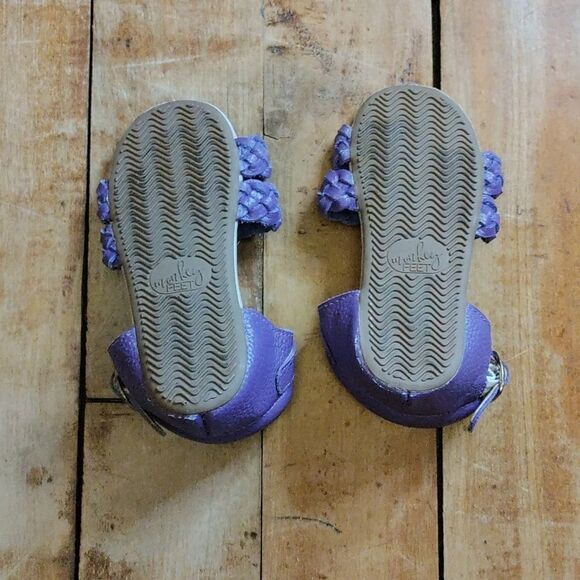 Monkey Feet Sandals Purple Braided Size 2 To 3 Years Spring Easter Leather - Picture 7 of 10